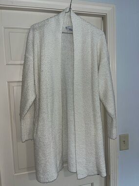 Vintage Westport Ltd Ivory Open-Front Cozy Knit Cardigan